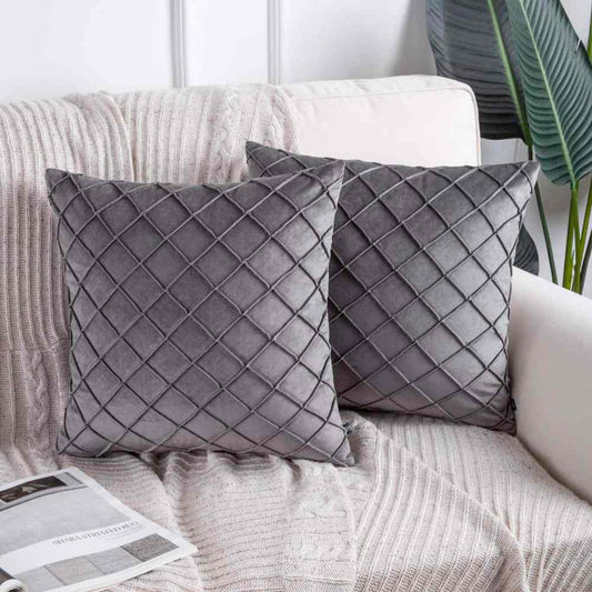 Pack of 2pack velvet fancy cushion  (D-Grey )