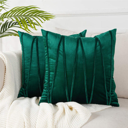 Pack of 2pack velvet fancy cushion  ( Green )