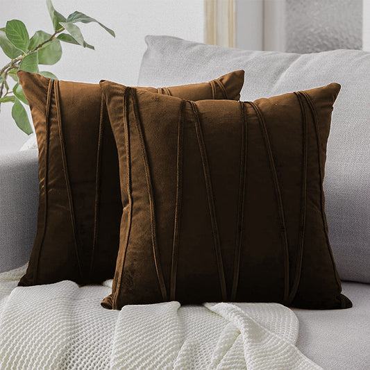 Pack of 2pack velvet fancy cushion  ( Brown )