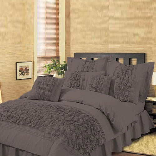 Embellished Comforter Set ( grey)